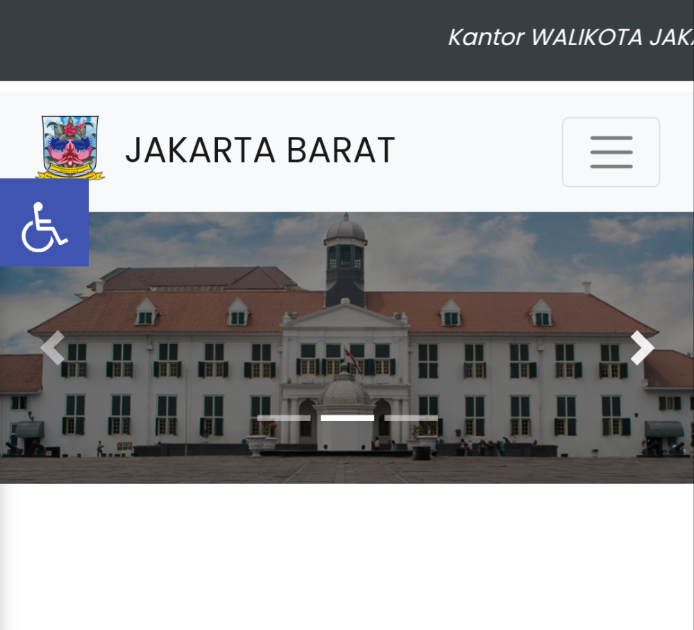 Potongan tampilan website Pemkot Jakbar dengan alamat barat.jakarta.go.id.