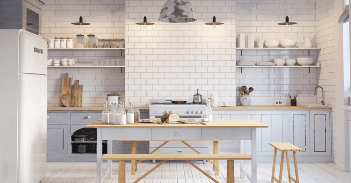 Scandinavian kitchens ideas white wooden inspiration kitchen design brick modern swedish lighting cabinetry open light table floor dotted bright central